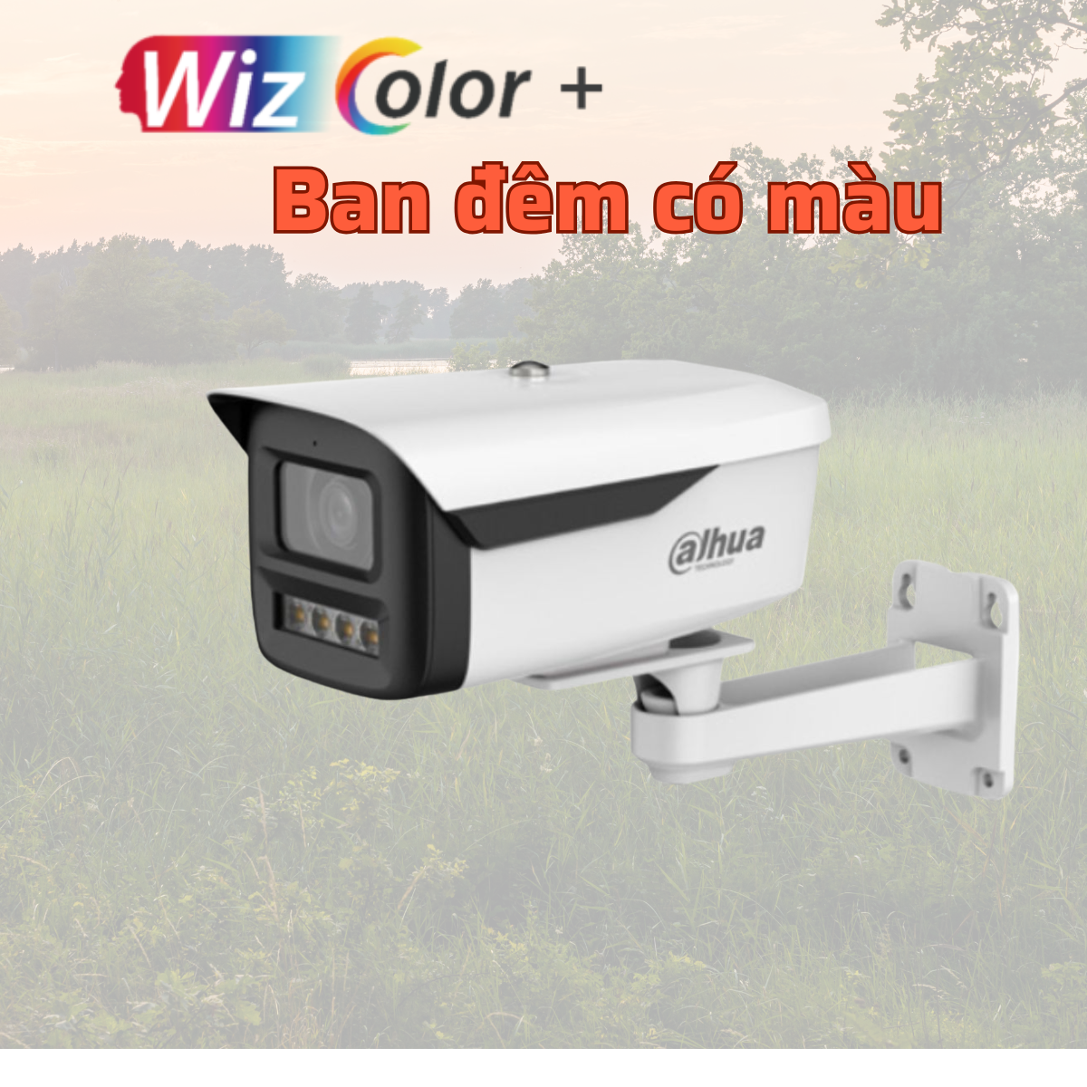 Camera có màu ban đêm Wizcolor Dahua DH-IPC-HFW2449M-S-B-PRO 4MP hồng ngoại 50m, 120db WDR, IP67